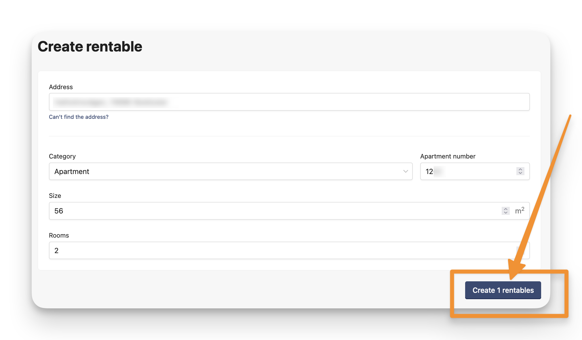 Click on 'create 1 rentable'.png